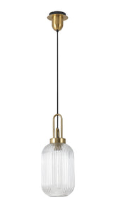 ACH2450 Achernar 1 Light Ceiling Pendant Brass/Gold/Clear