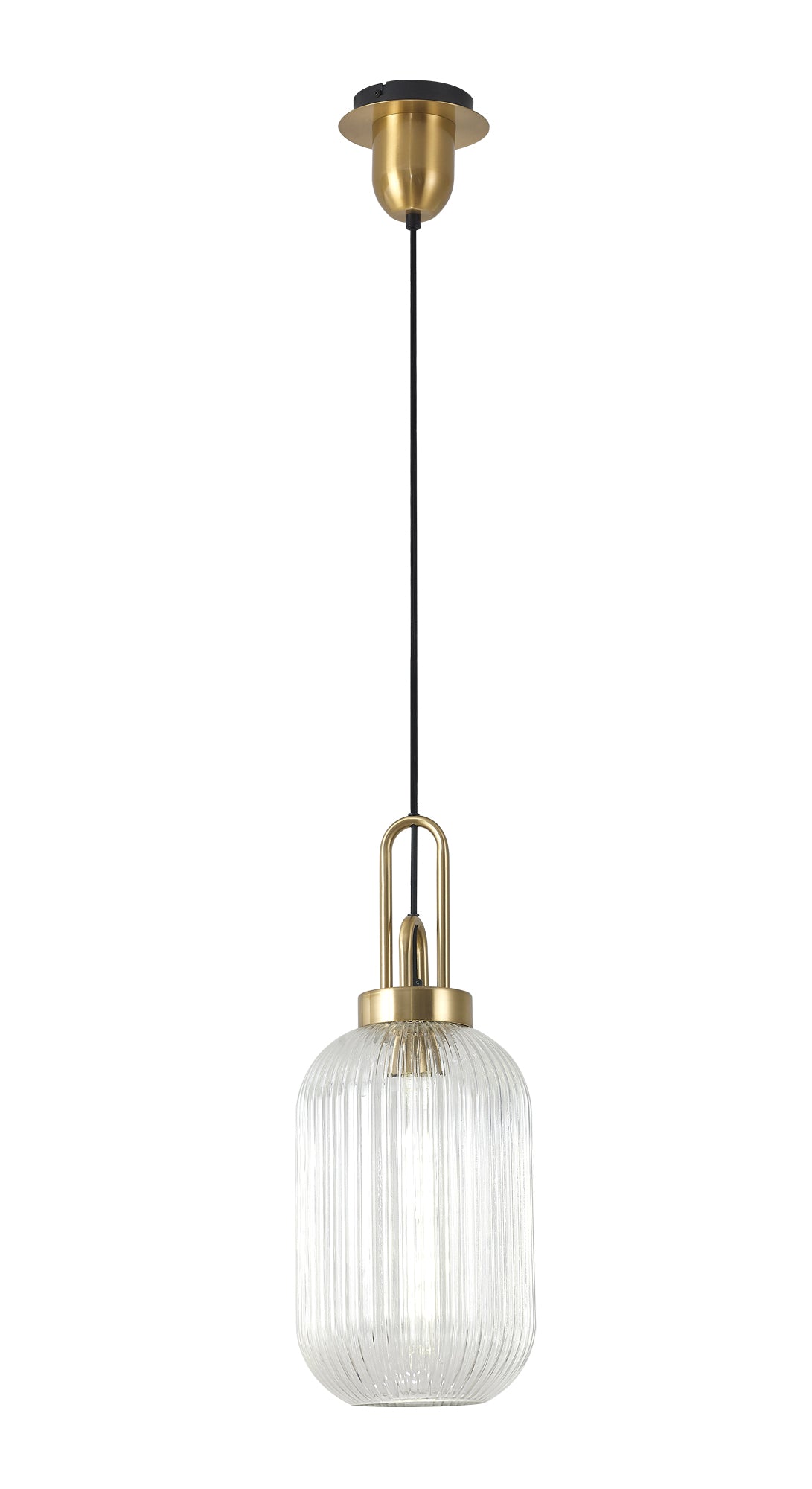 ACH2450 Achernar 1 Light Ceiling Pendant Brass/Gold/Clear