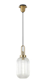 ACH2450 Achernar 1 Light Ceiling Pendant Brass/Gold/Clear