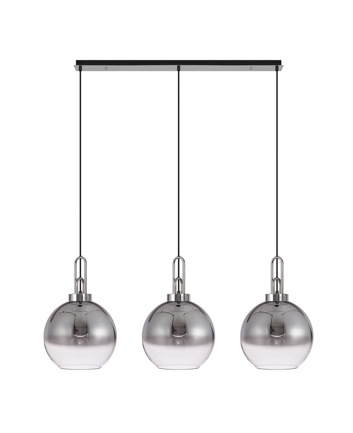 ACH2850 Achernar 3 Light Ceiling Pendant Polished Nickel/Smoked