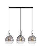 ACH2850 Achernar 3 Light Ceiling Pendant Polished Nickel/Smoked