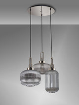 ACH3551 Achernar 3 Light Ceiling Pendant Polished Nickel/Smoked