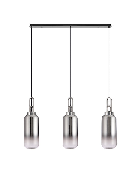 ACH3850 Achernar 3 Light Ceiling Pendant Polished Nickel/Smoked