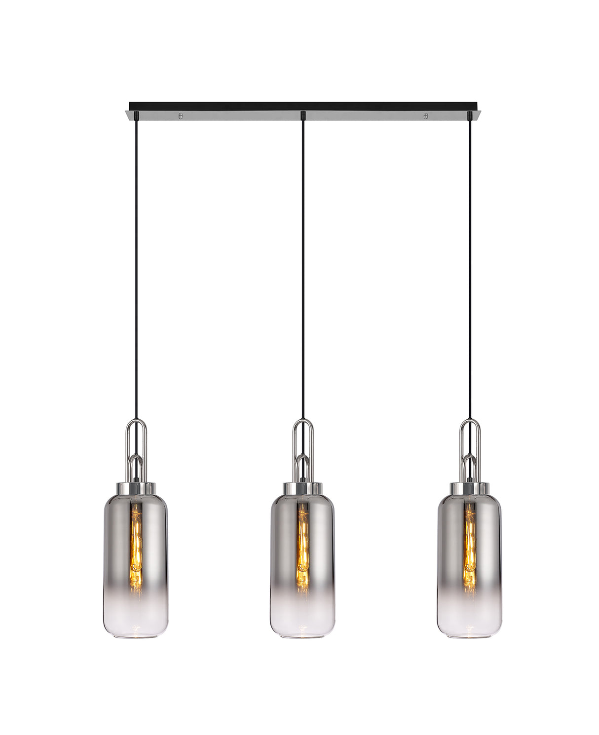 ACH3850 Achernar 3 Light Ceiling Pendant Polished Nickel/Smoked