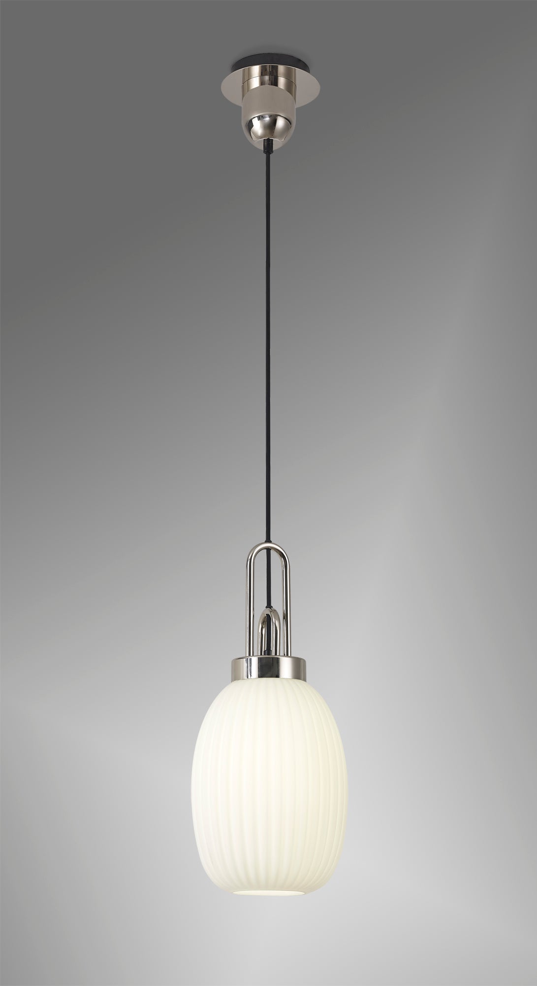 ACH5250 Achernar 1 Light Ceiling Pendant Polished Nickel/Opal