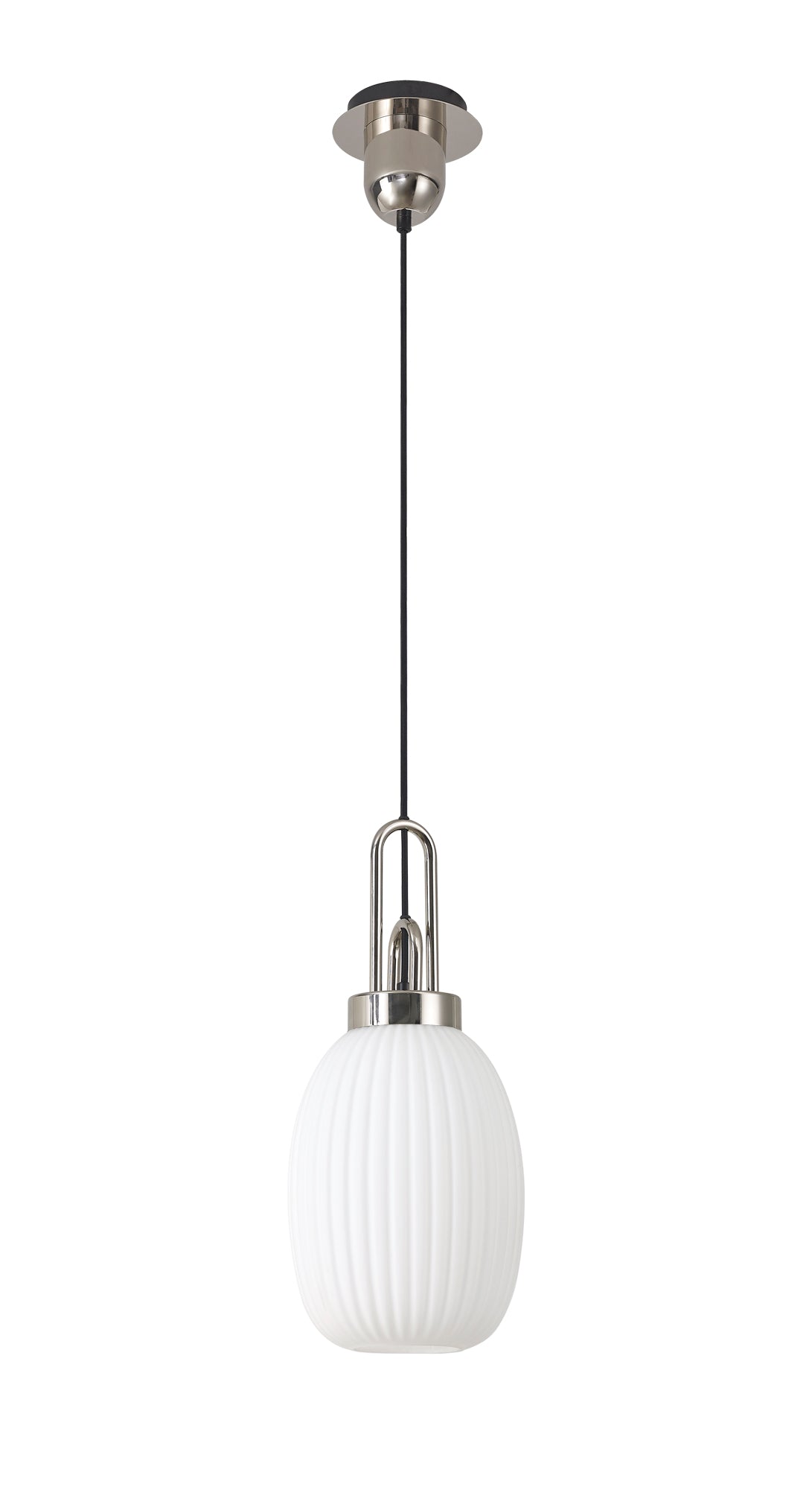 ACH5250 Achernar 1 Light Ceiling Pendant Polished Nickel/Opal