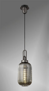 ACH5650 Achernar 1 Light Ceiling Pendant Aged Pewter/Smoked