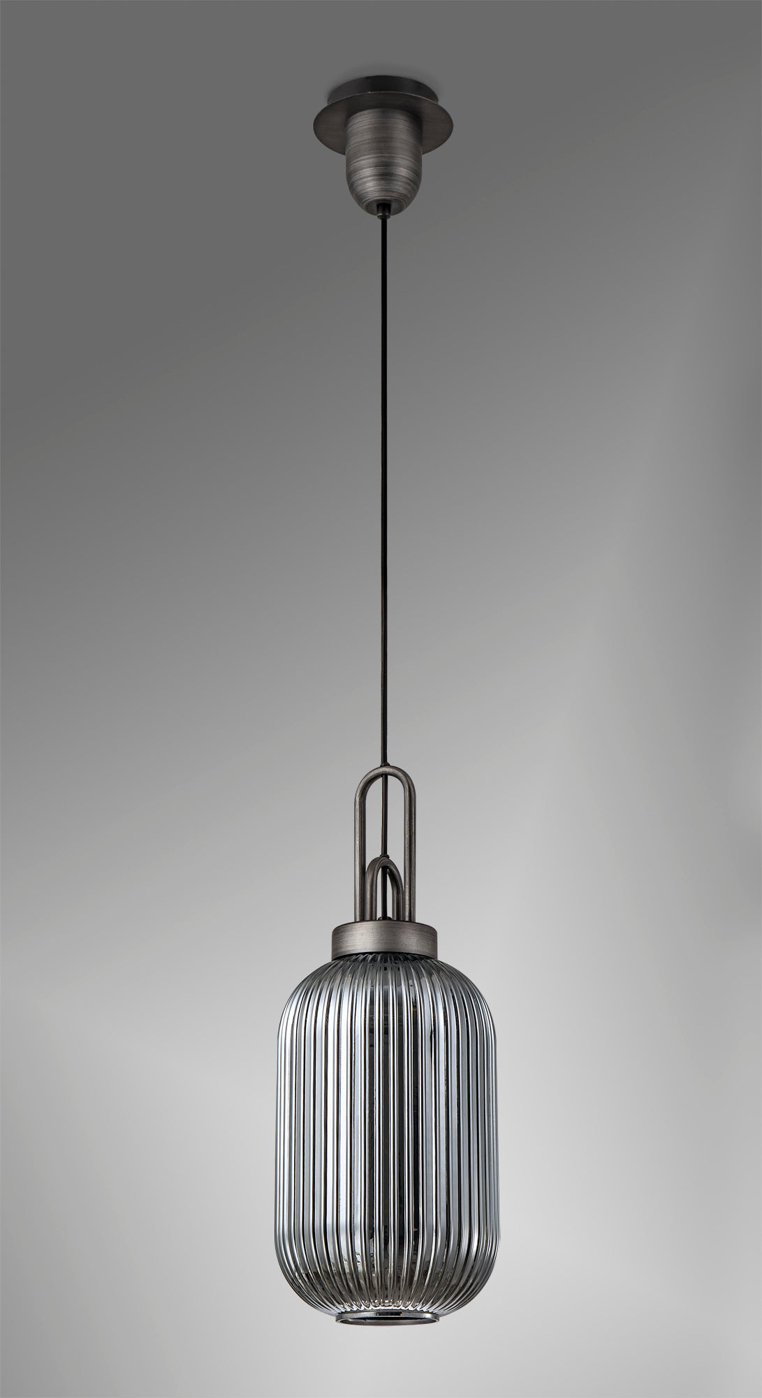 ACH5650 Achernar 1 Light Ceiling Pendant Aged Pewter/Smoked