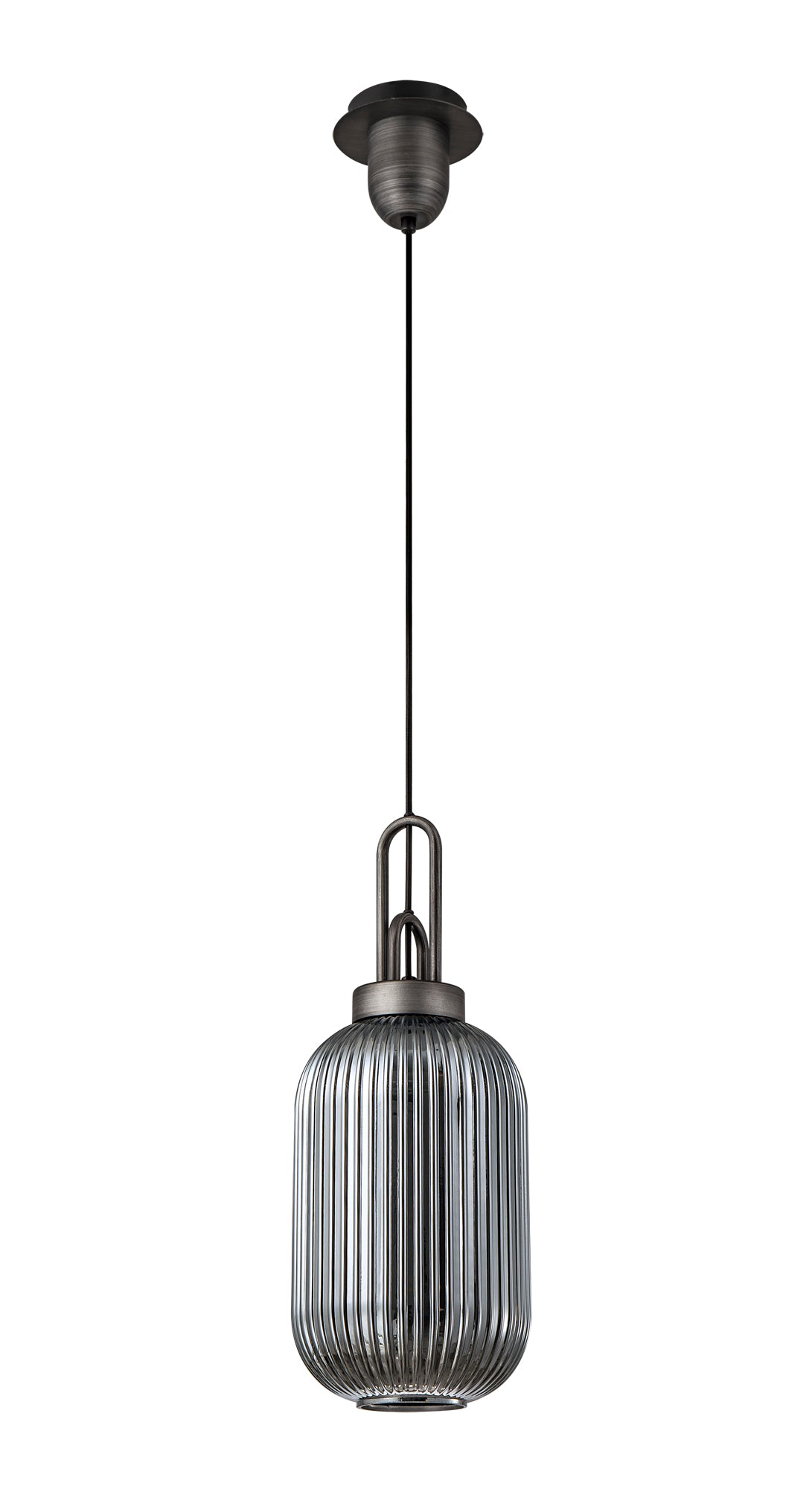 ACH5650 Achernar 1 Light Ceiling Pendant Aged Pewter/Smoked