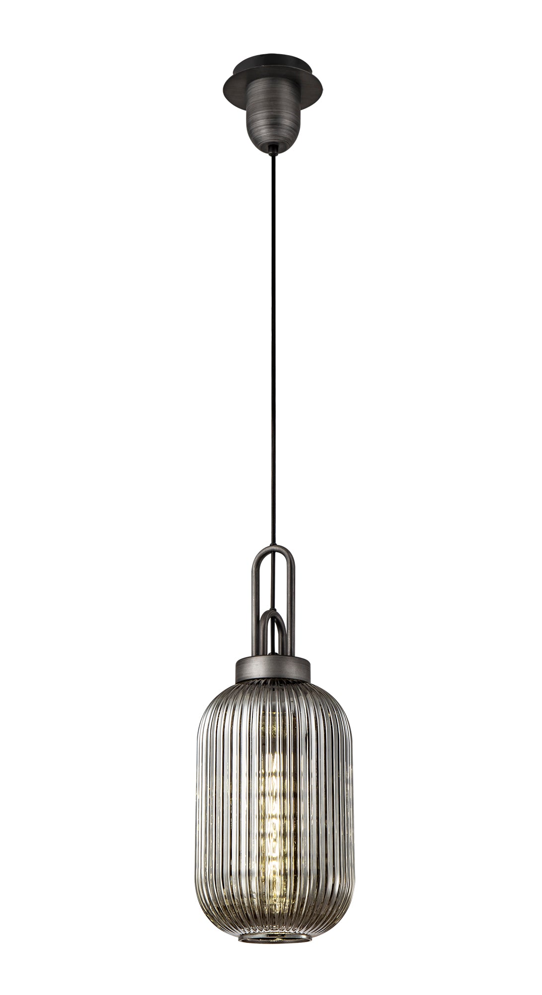 ACH5650 Achernar 1 Light Ceiling Pendant Aged Pewter/Smoked