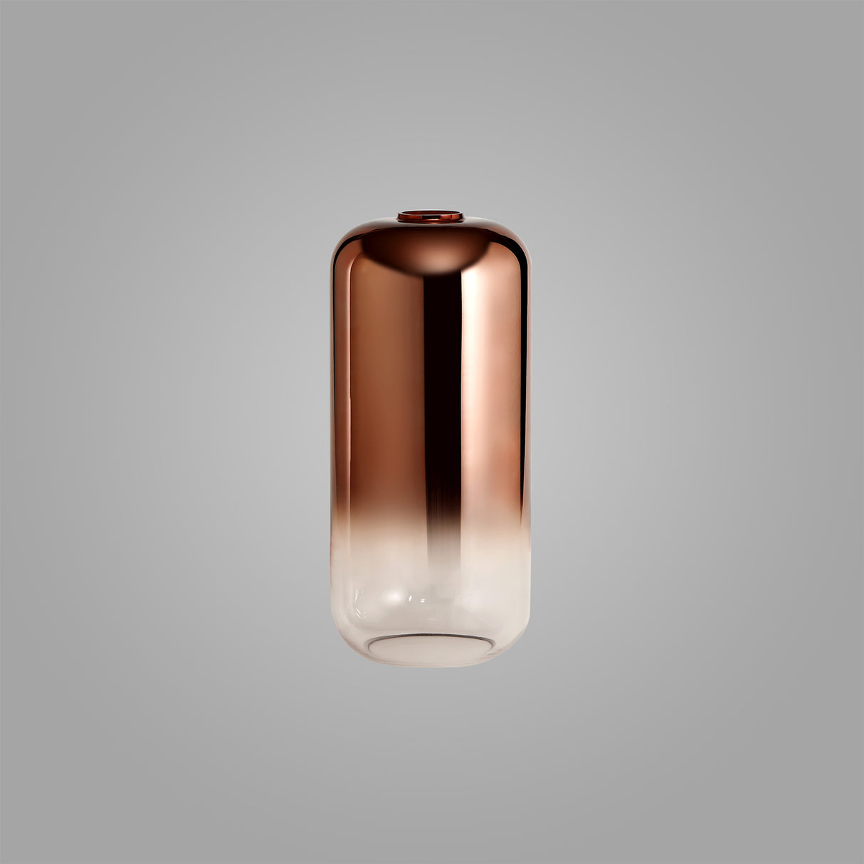 ACH5977 Achernar 16cm Cylinder Glass in a Copper/Clear Finish