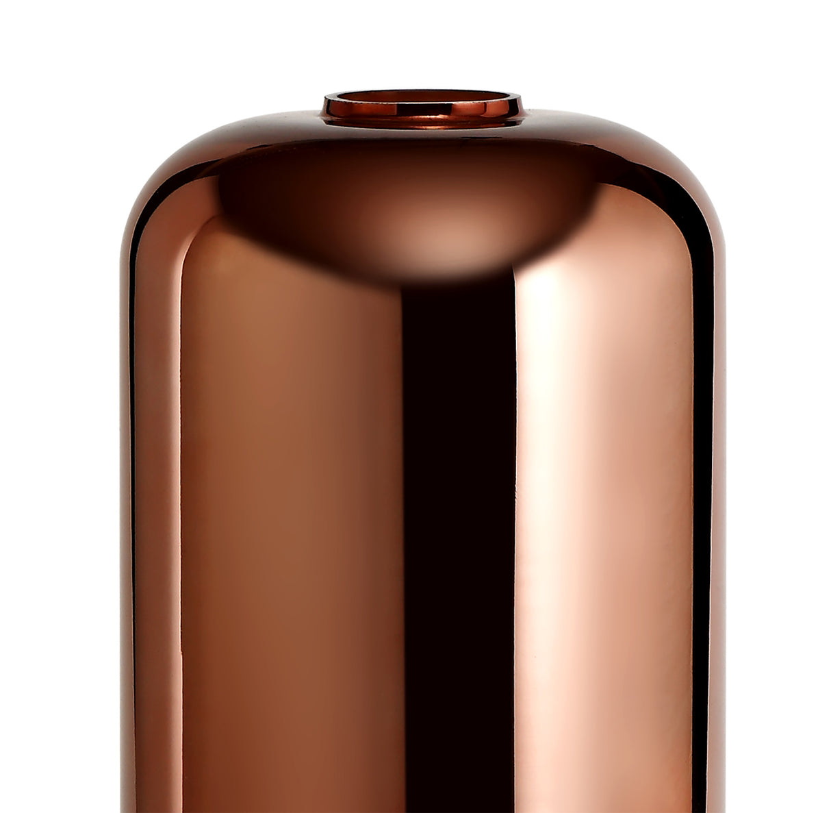 ACH5977 Achernar 16cm Cylinder Glass in a Copper/Clear Finish