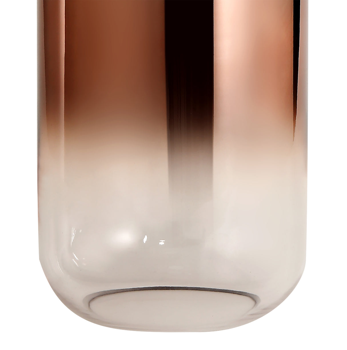 ACH5977 Achernar 16cm Cylinder Glass in a Copper/Clear Finish