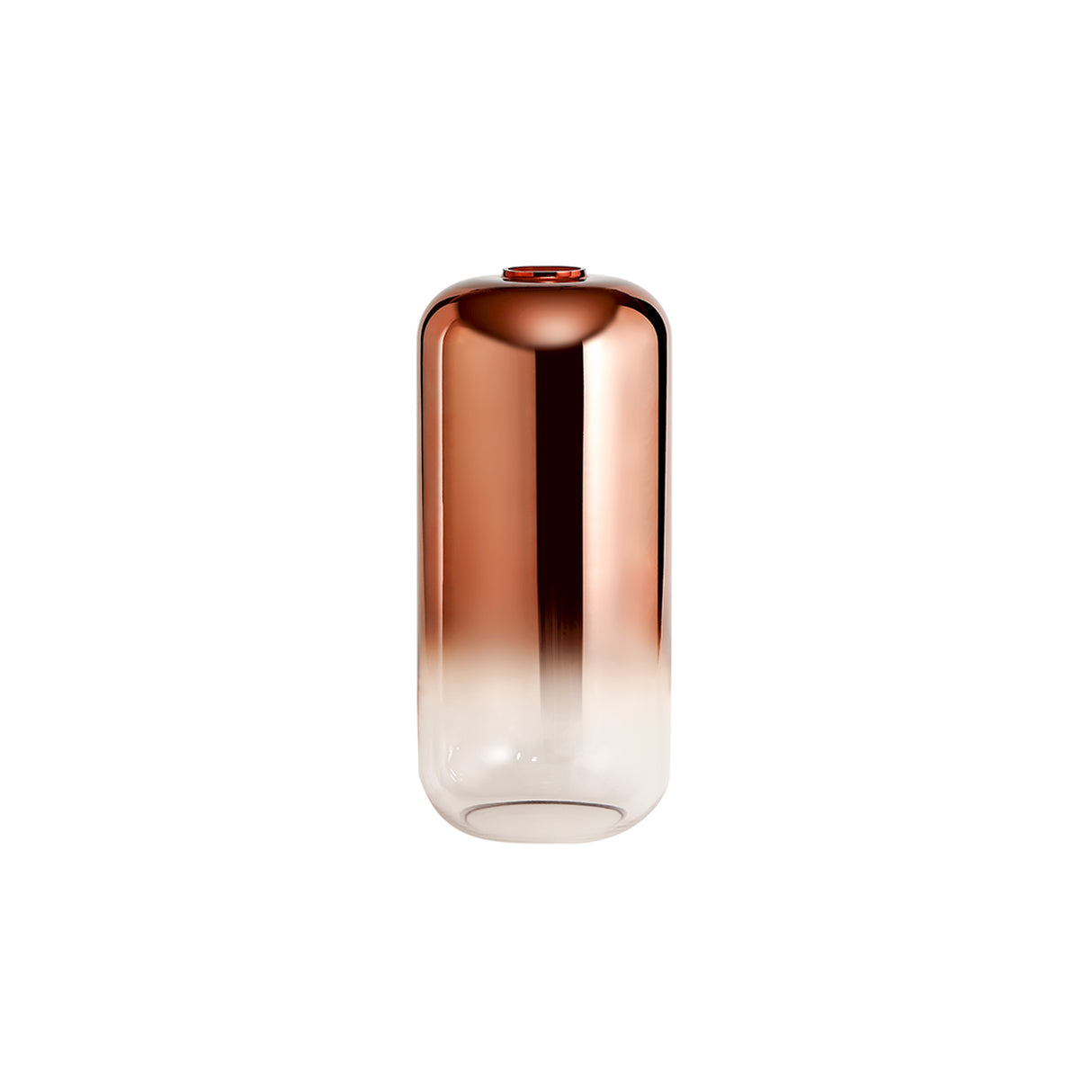 ACH5977 Achernar 16cm Cylinder Glass in a Copper/Clear Finish