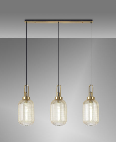 ACH6160 Achernar 3 Light Ceiling Pendant Brass/Gold/Champagne