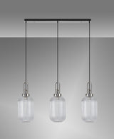 ACH8850 Achernar 3 Light Ceiling Pendant Polished Nickel/Clear