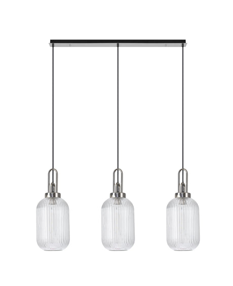 ACH8850 Achernar 3 Light Ceiling Pendant Polished Nickel/Clear