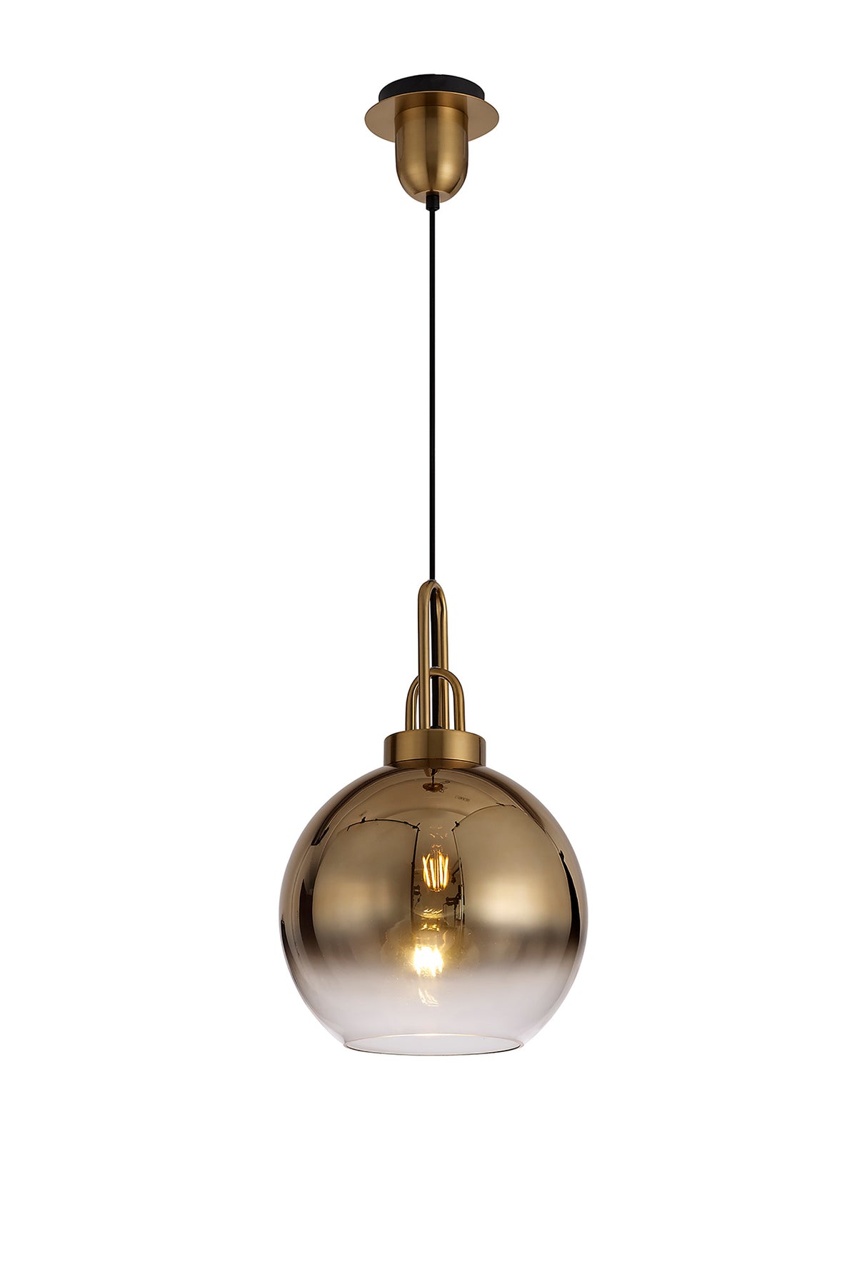 ACH8877 Achernar Suspension 1 Light Pendant in a Brass Gold/Matt Black Finish