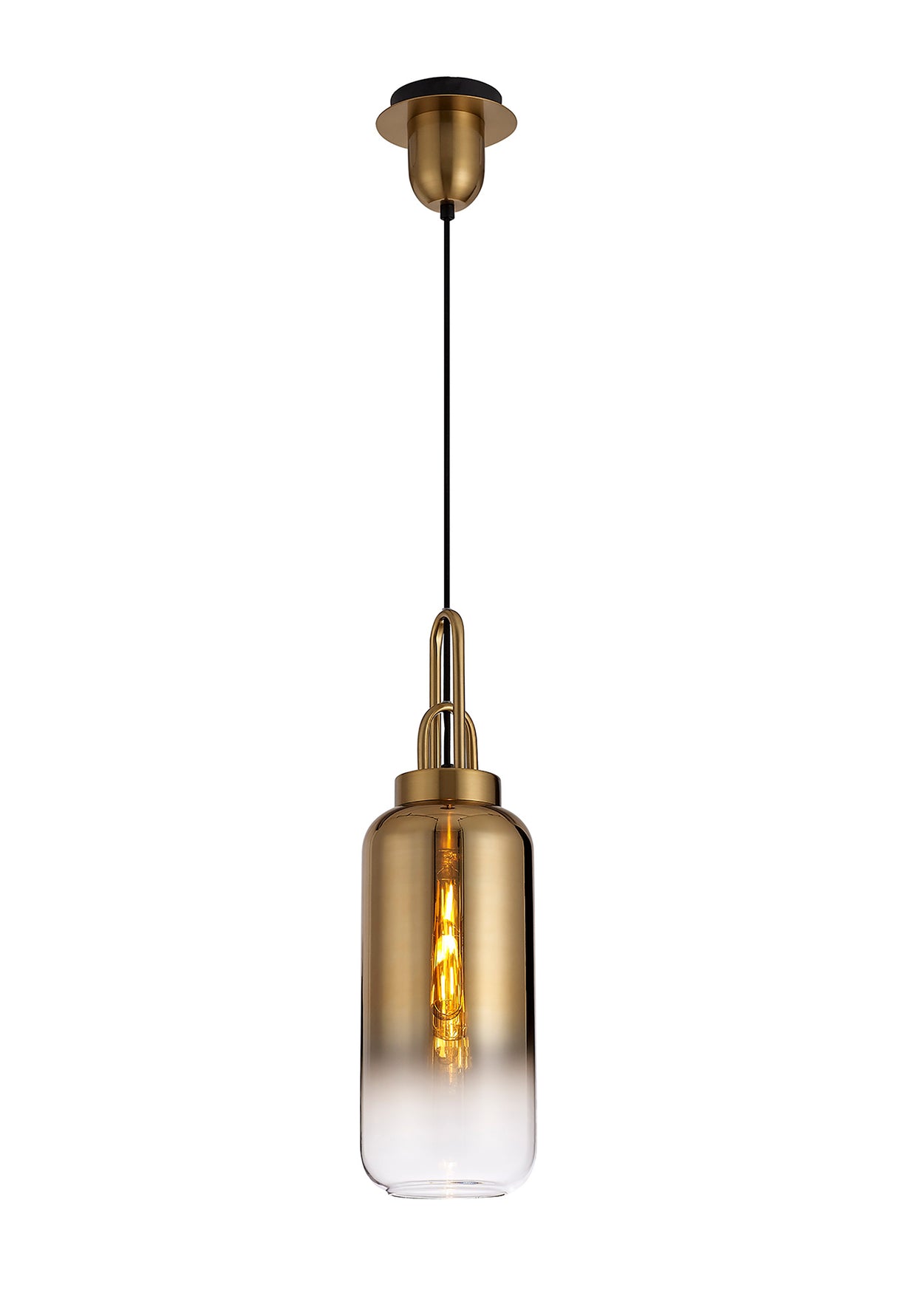 ACH8877 Achernar Suspension 1 Light Pendant in a Brass Gold/Matt Black Finish