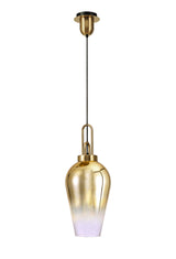 ACH8877 Achernar Suspension 1 Light Pendant in a Brass Gold/Matt Black Finish