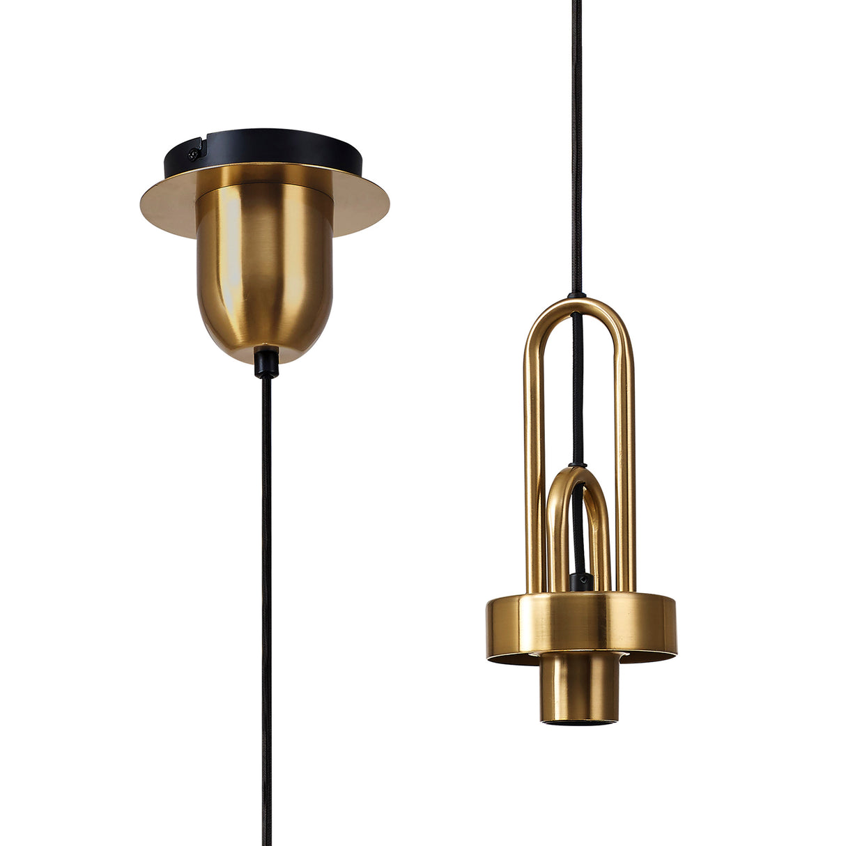 ACH8877 Achernar Suspension 1 Light Pendant in a Brass Gold/Matt Black Finish