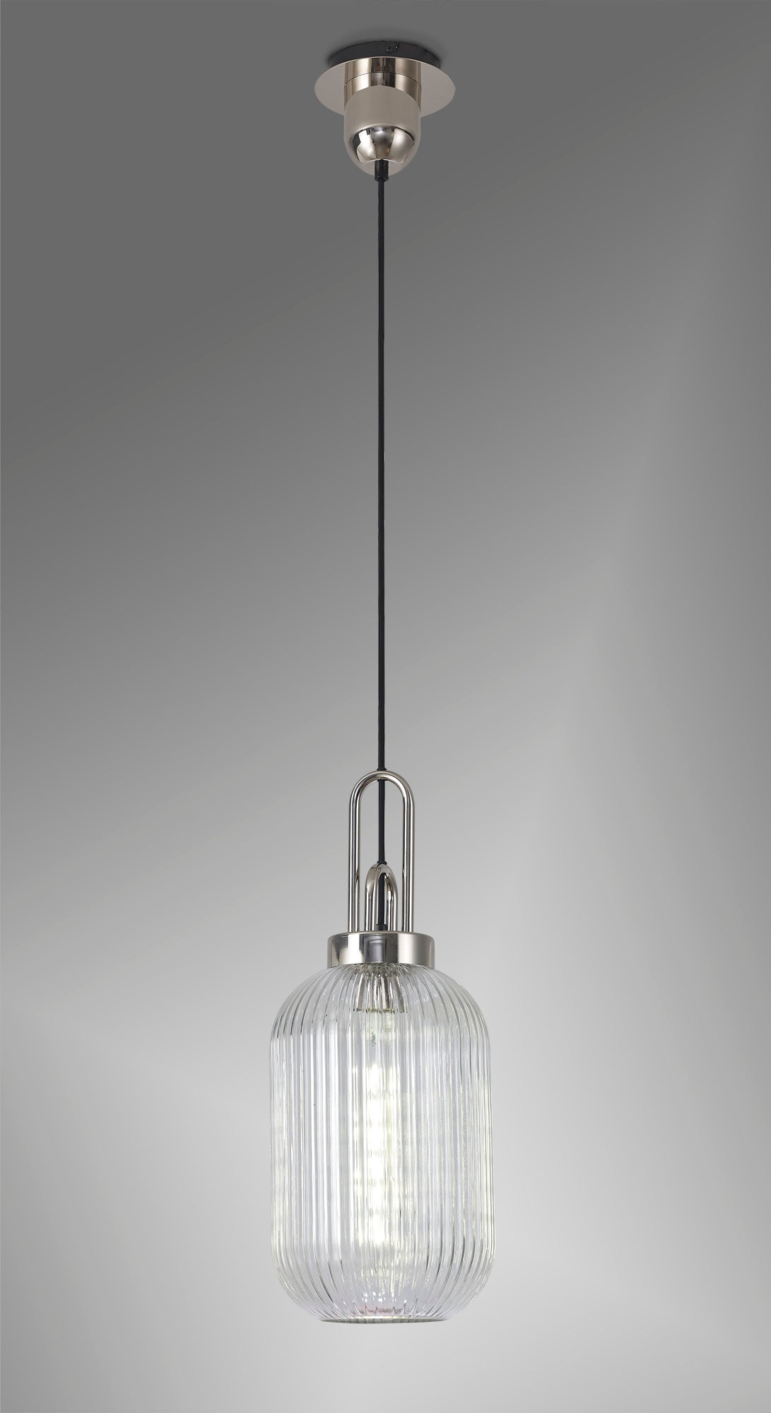 ACH9150 Achernar 1 Light Ceiling Pendant Polished Nickel/Clear