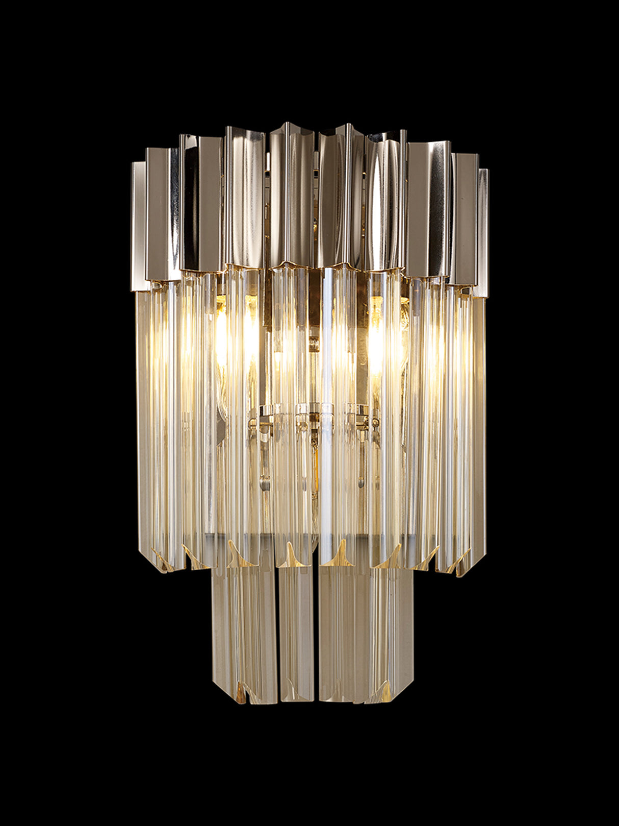 ADH0009 Adhil 3 Light Wall Light Polished Nickel/Cognac