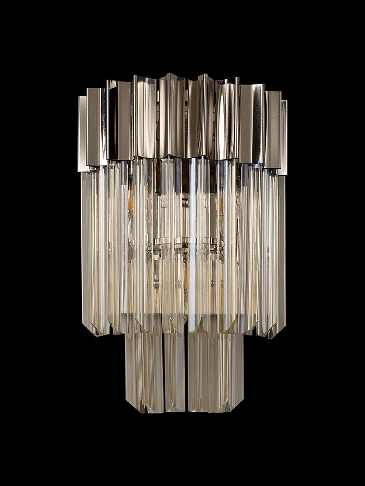 ADH0009 Adhil 3 Light Wall Light Polished Nickel/Cognac