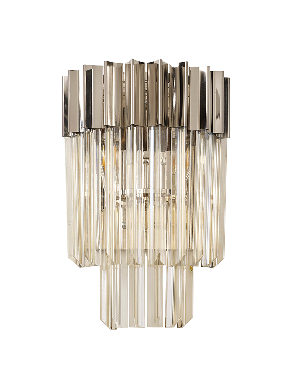 ADH0009 Adhil 3 Light Wall Light Polished Nickel/Cognac