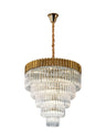 ADH0328 Adhil Round 19 Light 5 Tier Ceiling Pendant Brass/Clear