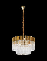 ADH0537 Adhil Round 8 Light Ceiling Pendant Brass/Clear