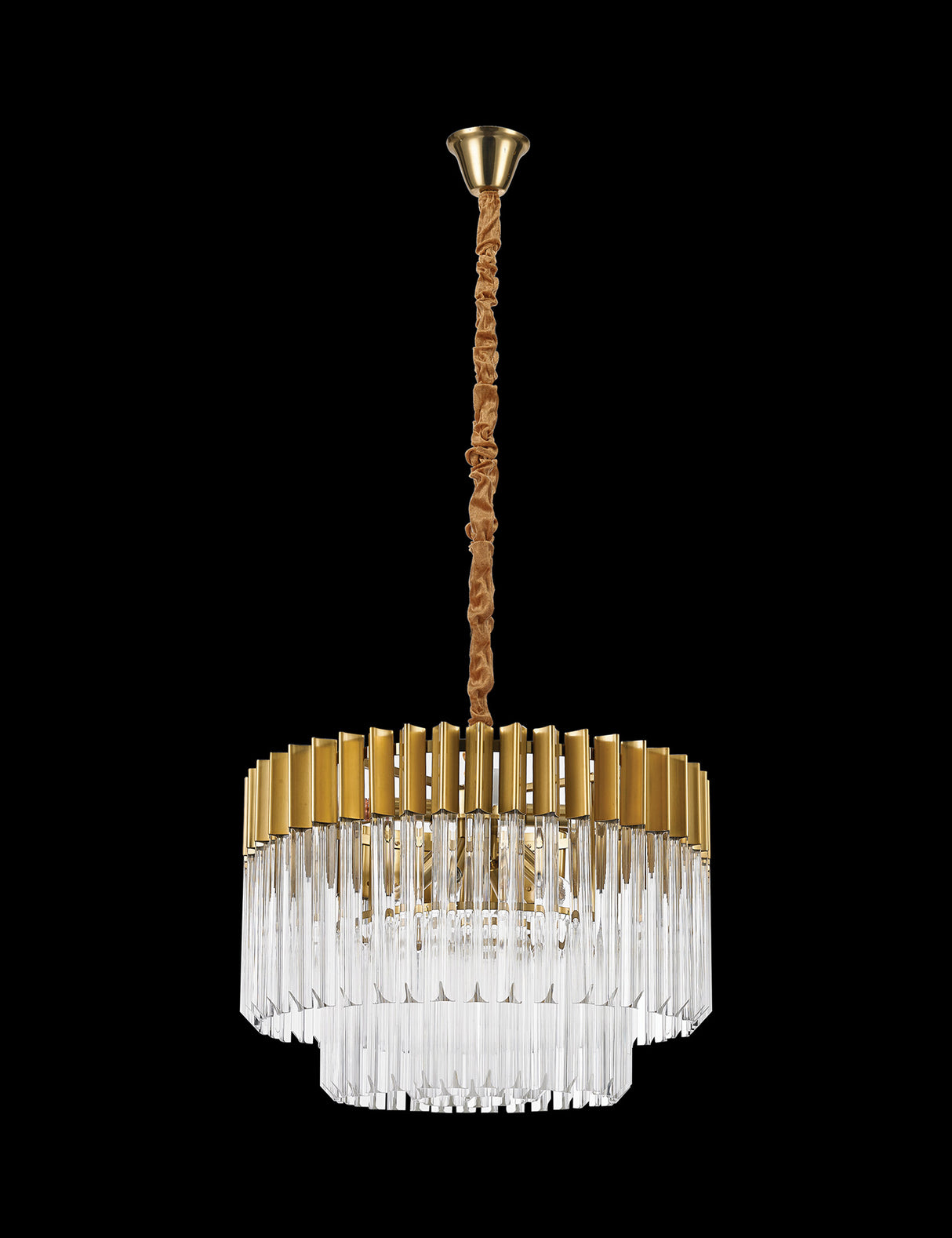 ADH0537 Adhil Round 8 Light Ceiling Pendant Brass/Clear