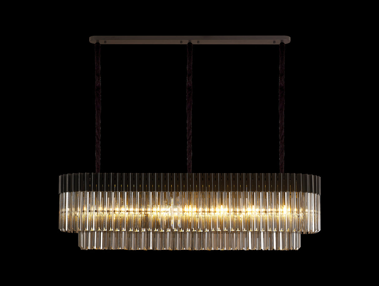 ADH0698 Adhil 7 Light Ceiling Pendant Matt Black/Smoked