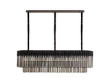 ADH0698 Adhil 7 Light Ceiling Pendant Matt Black/Smoked