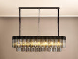 ADH0698 Adhil 7 Light Ceiling Pendant Matt Black/Smoked