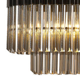 ADH0698 Adhil 7 Light Ceiling Pendant Matt Black/Smoked