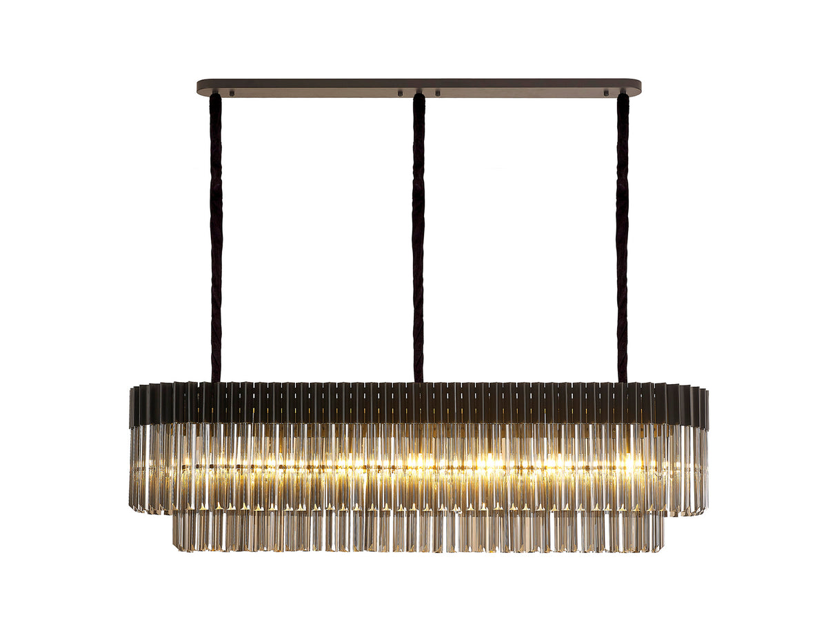 ADH0698 Adhil 7 Light Ceiling Pendant Matt Black/Smoked