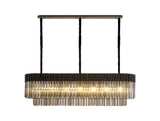 ADH0698 Adhil 7 Light Ceiling Pendant Matt Black/Smoked