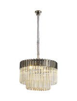 ADH0798 Adhil Round 8 Light Ceiling Pendant Polished Nickel/Cognac