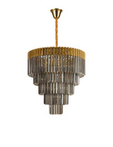 ADH0898 Adhil Round 19 Light 5 Tier Ceiling Pendant Brass/Smoked