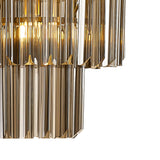 ADH0898 Adhil Round 19 Light 5 Tier Ceiling Pendant Brass/Smoked