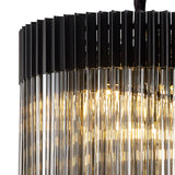 ADH0998 Adhil Round 23 Light 5 Tier 57kg Ceiling Pendant Matt Black/Smoked