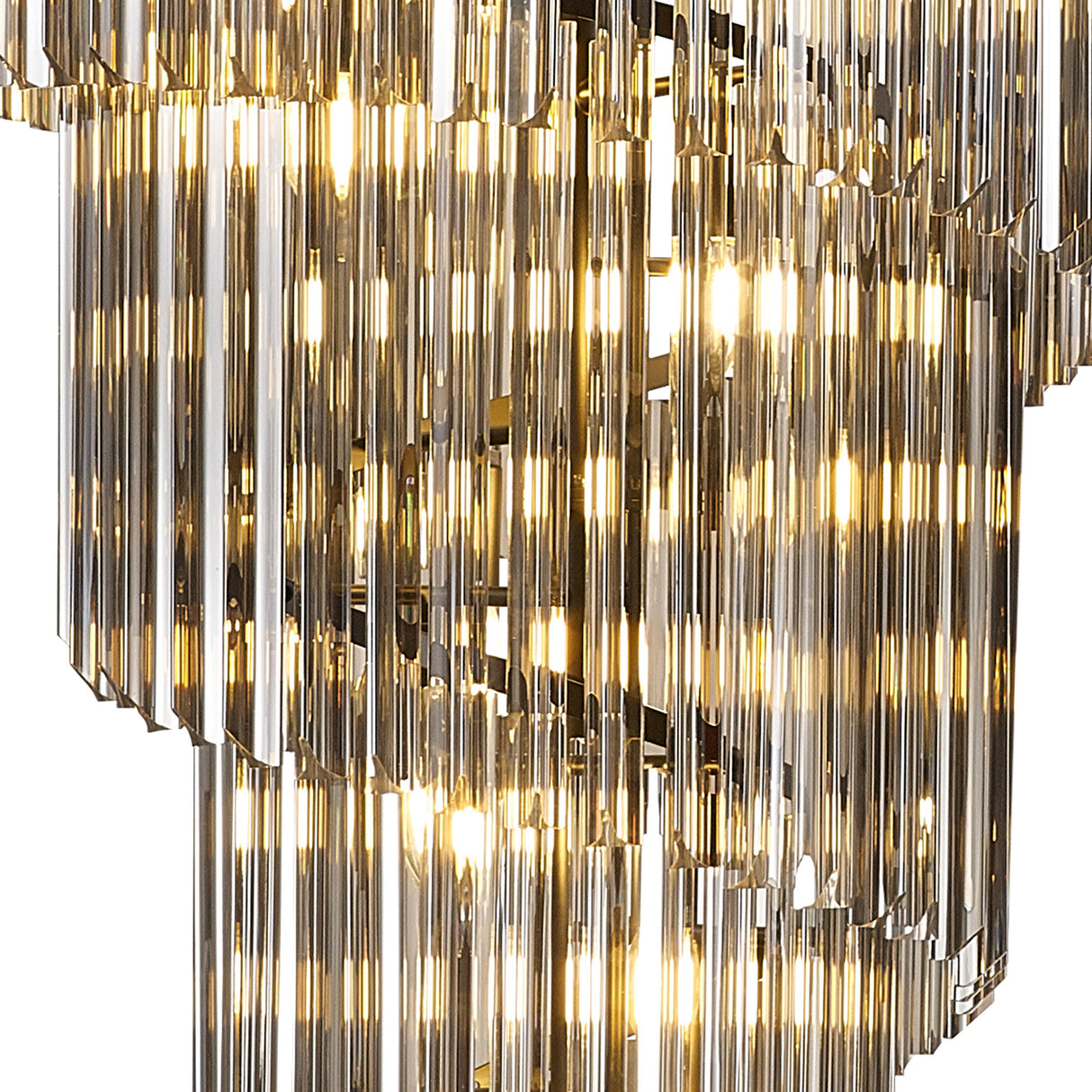 ADH0998 Adhil Round 23 Light 5 Tier 57kg Ceiling Pendant Matt Black/Smoked