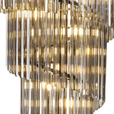 ADH0998 Adhil Round 23 Light 5 Tier 57kg Ceiling Pendant Matt Black/Smoked