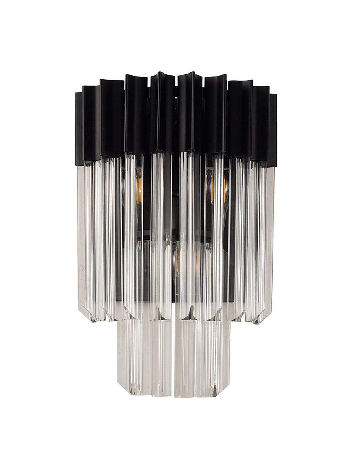 ADH1009 Adhil 3 Light Wall Light Matt Black/Clear