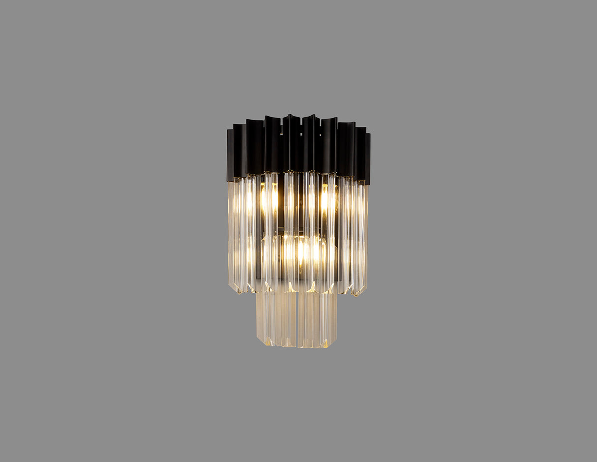 ADH1009 Adhil 3 Light Wall Light Matt Black/Clear