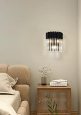 ADH1009 Adhil 3 Light Wall Light Matt Black/Clear