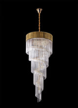 ADH1328 Adhil Round 23 Light 5 Tier 57kg Ceiling Pendant Brass/Clear