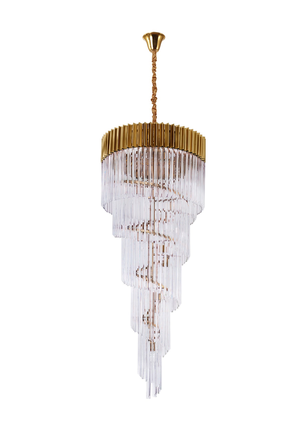 ADH1328 Adhil Round 23 Light 5 Tier 57kg Ceiling Pendant Brass/Clear