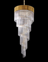 ADH1328 Adhil Round 23 Light 5 Tier 57kg Ceiling Pendant Brass/Clear